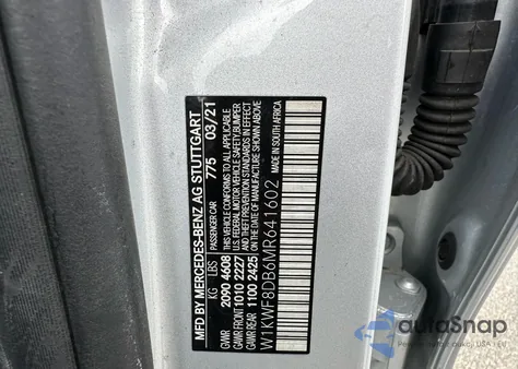 2021 Mercedes-Benz C 300 из США, поврежденный, VIN W1KWF8DB6MR641602